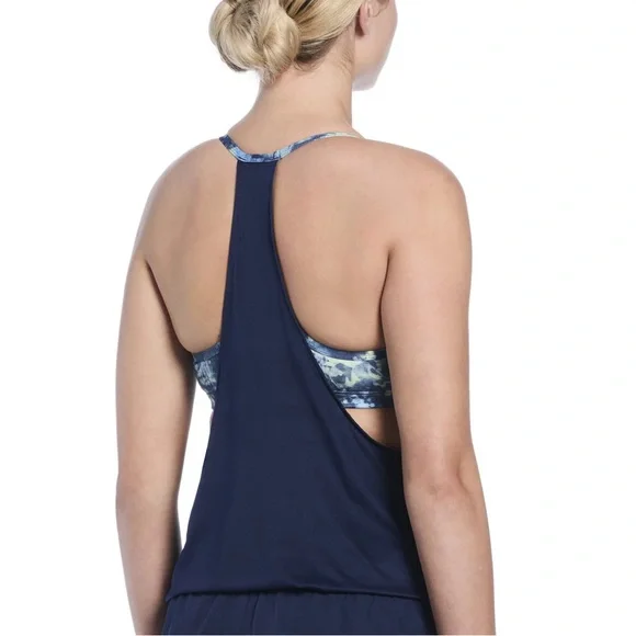 Nike Swim Women’s Tankini Boardshort Swimming suit Set Navy Blue Size Small 4-6 - Picture 5 of 9